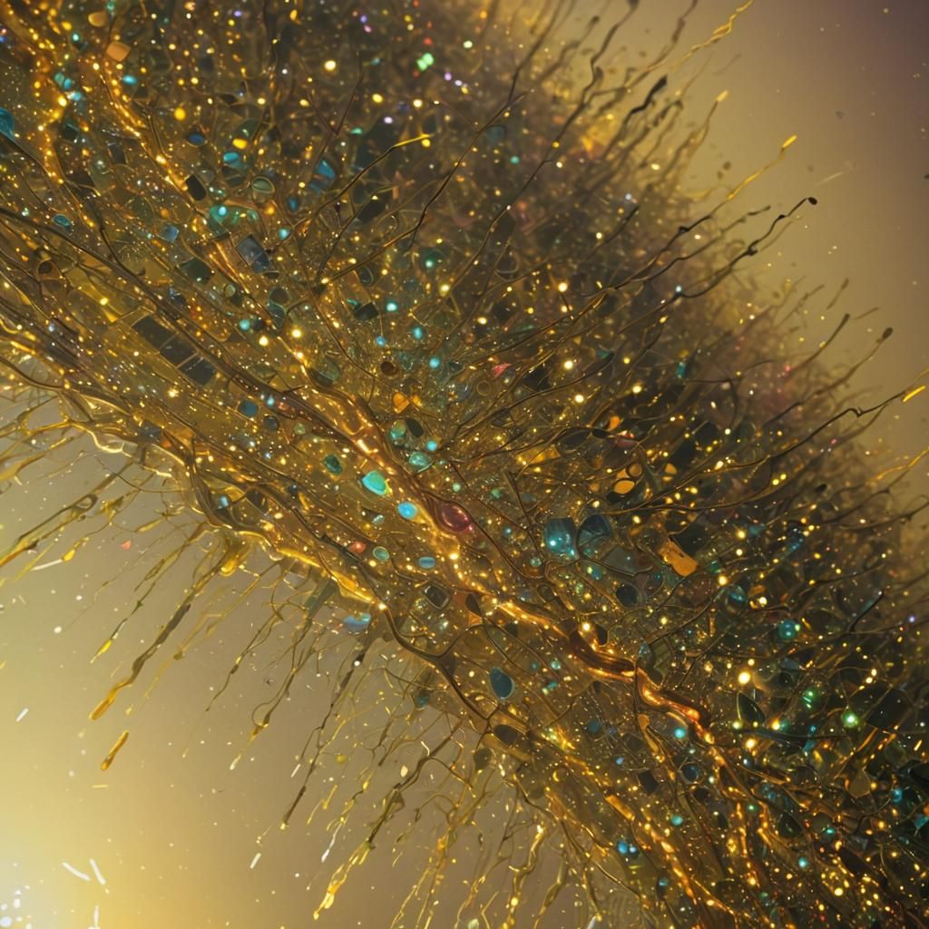 Neon Futurism Close-up in Dystopian Cityscape