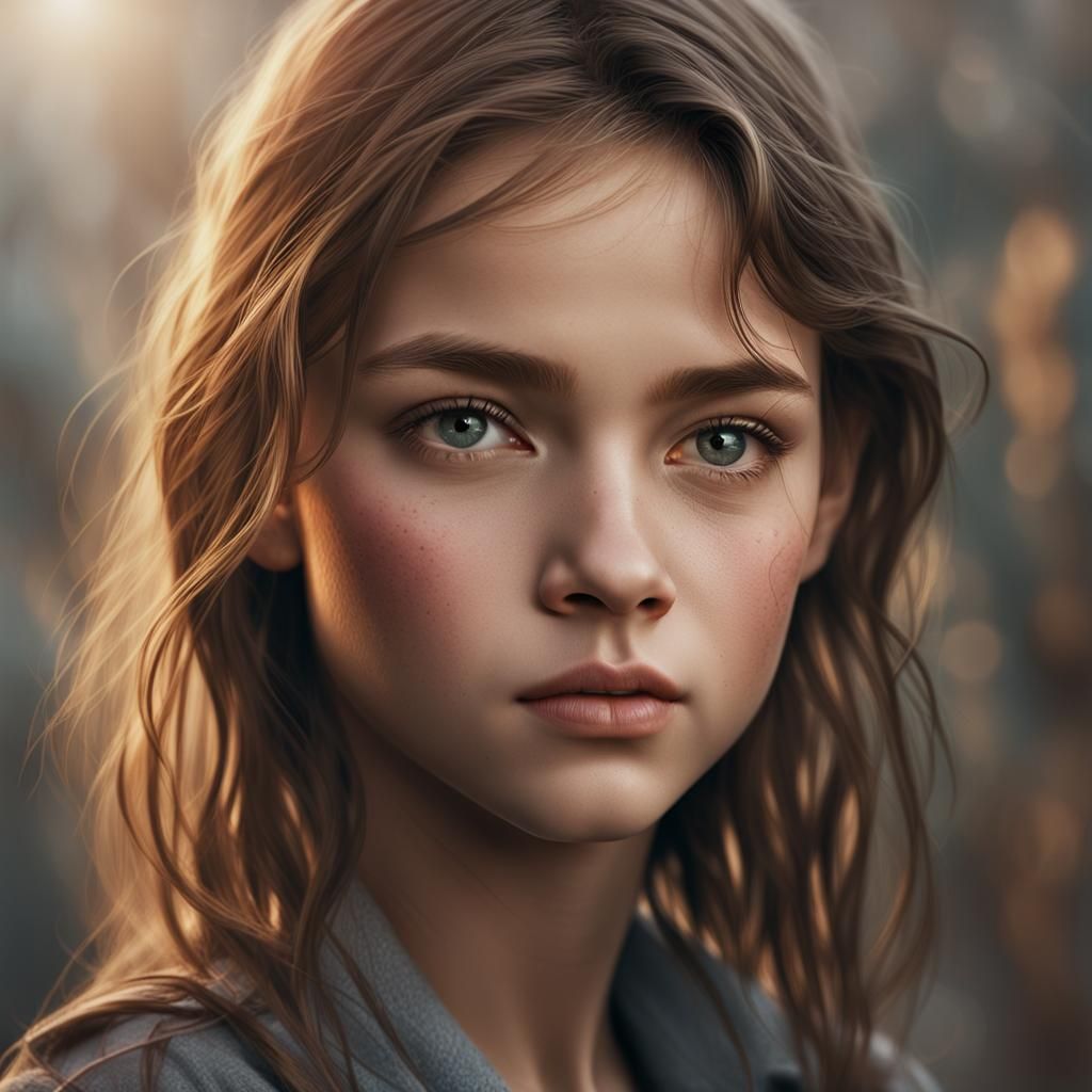Photorealistic Portrait of a Girl with Cinematic Lighting
