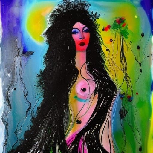 Kate Bush Portrait in Chagall Style