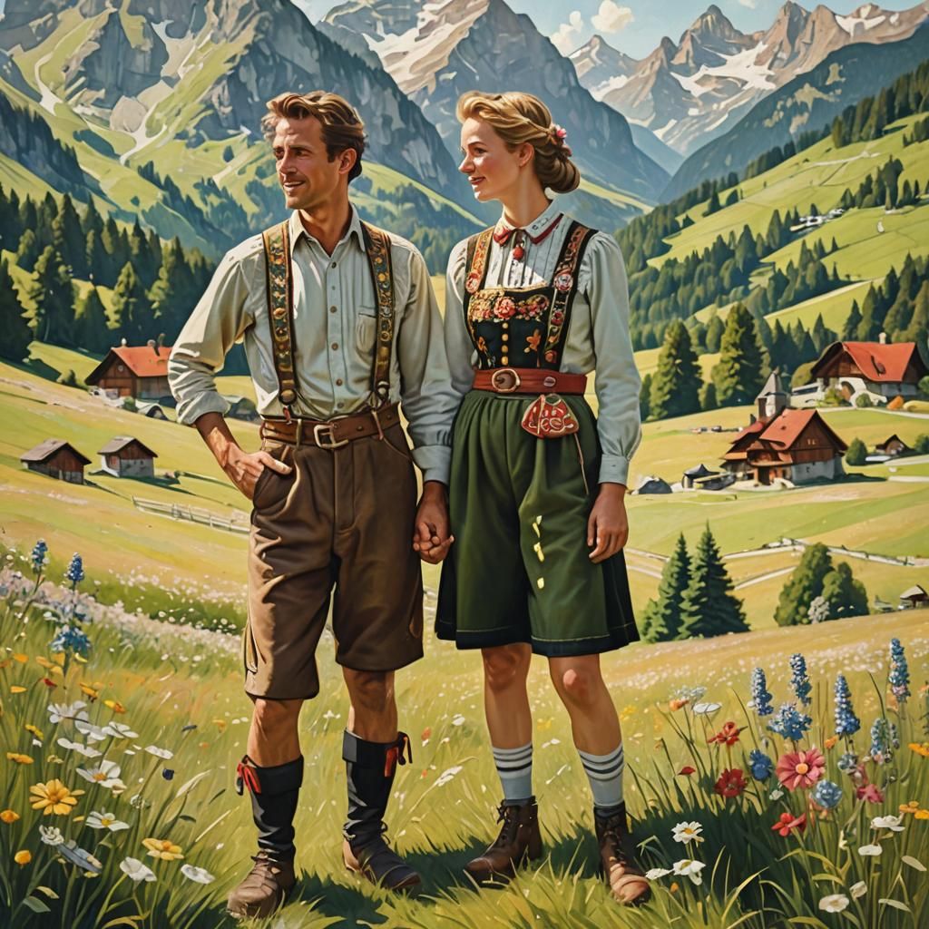 Traditional folk art style