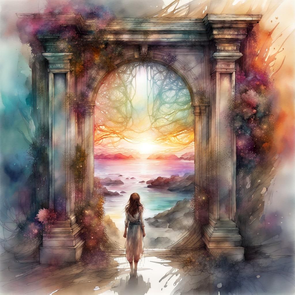Magical Doorways to a Fantastical World in Watercolor