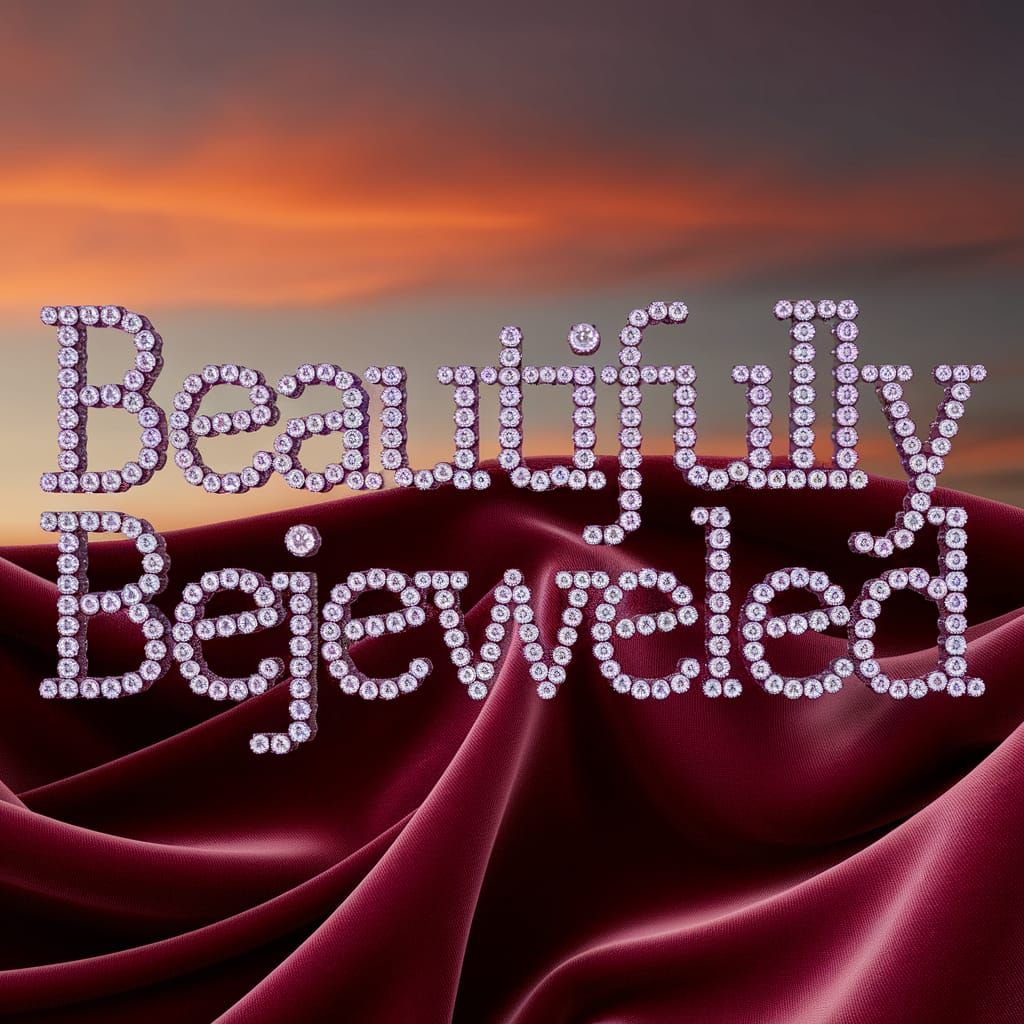 Bejeweled Text Art with Gemstone Letters