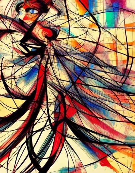 Ink Painting of Women in Modern Style