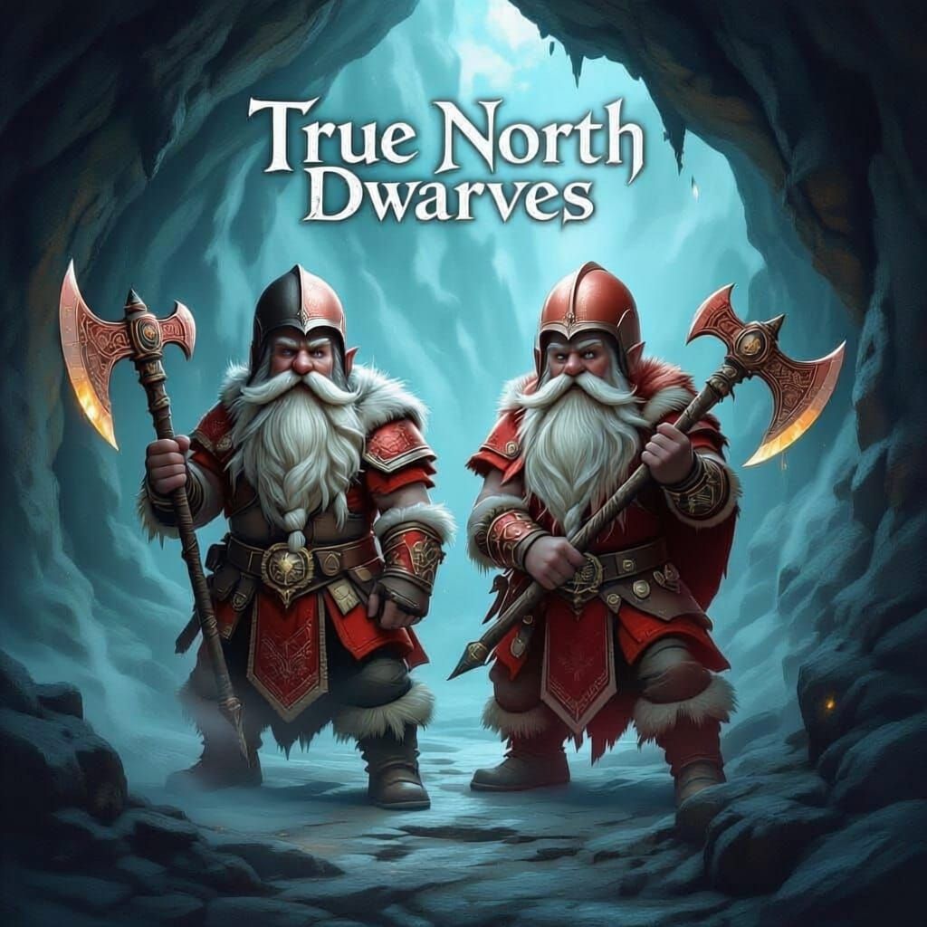 Fantasy Dwarves Logo in Ethereal Cave Style