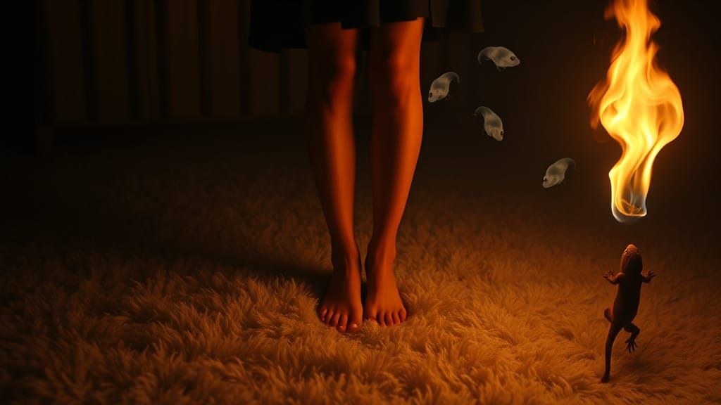 Surreal Whimsy in Dreamlike Setting, Lambswool, and Flickeri...