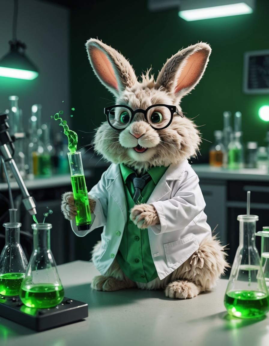 BunBun Scientist Professor Bunsen Bunnicut experimenting in ...
