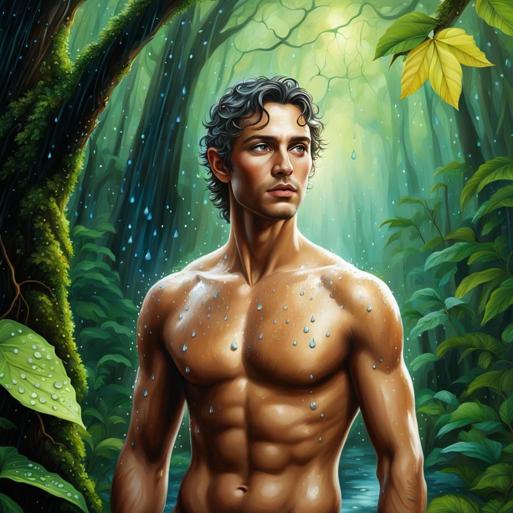 Photorealistic Wood Nymph in Mystical Forest