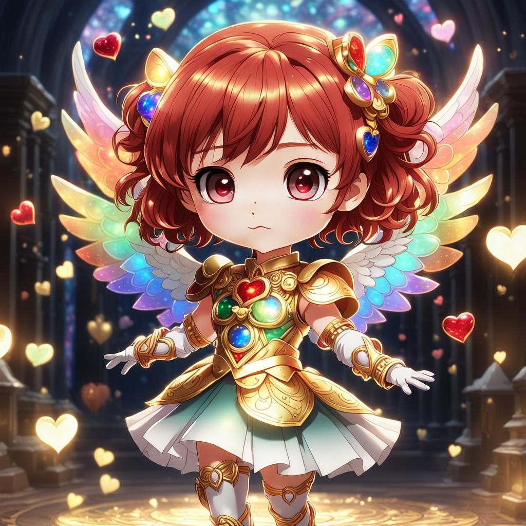 Anime Chibi Angel with Magical Bow