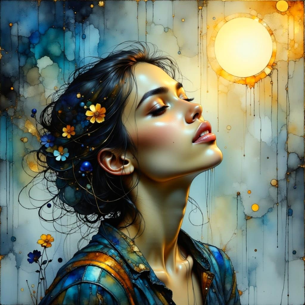 Sunlit Elegy in Crinkled Metallics