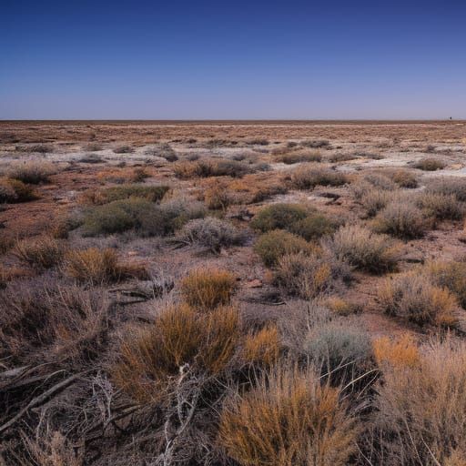 Melancholic Traveler Reflects in Desolate Wasteland