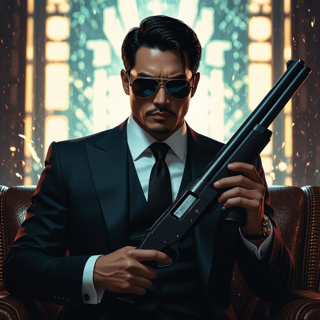 Asian Rogue Trader in Futuristic Cinematic Style