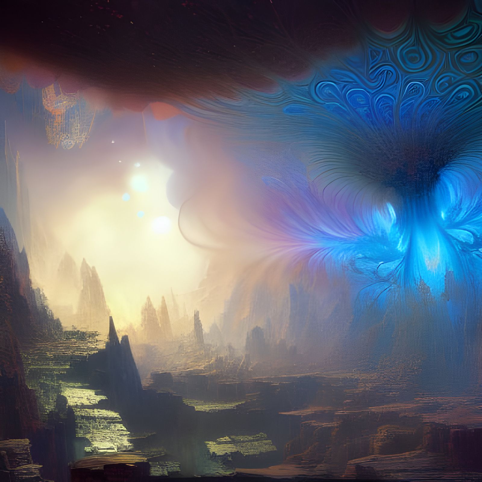 Cosmic Fractal Opal: Retro-Futuristic Environment