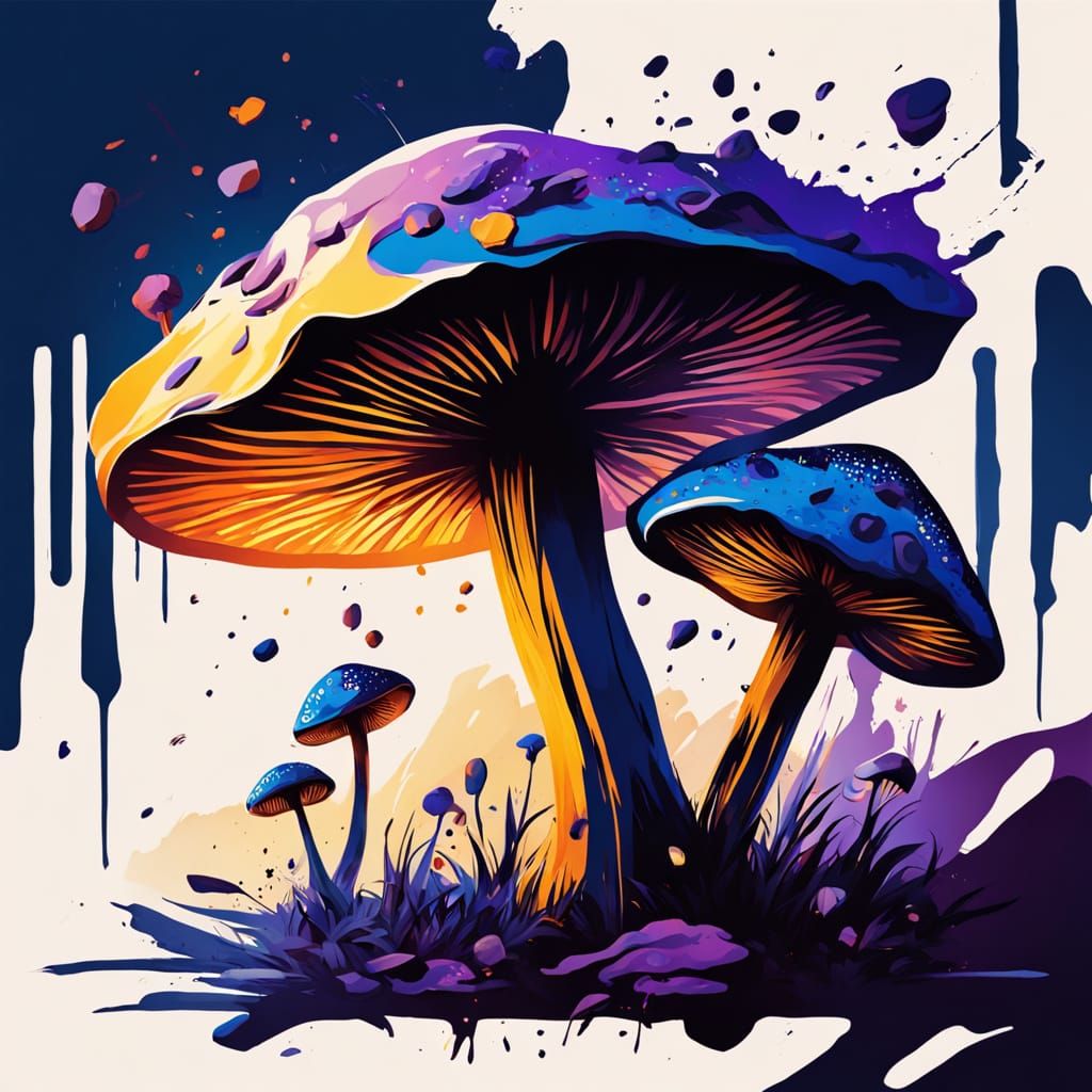 Abstract Expressionist Masterpiece in Vibrant Golden Hour Co...