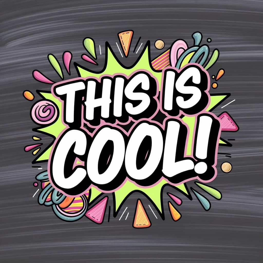 Vibrant Doodle Illustration: "THIS IS COOL!"