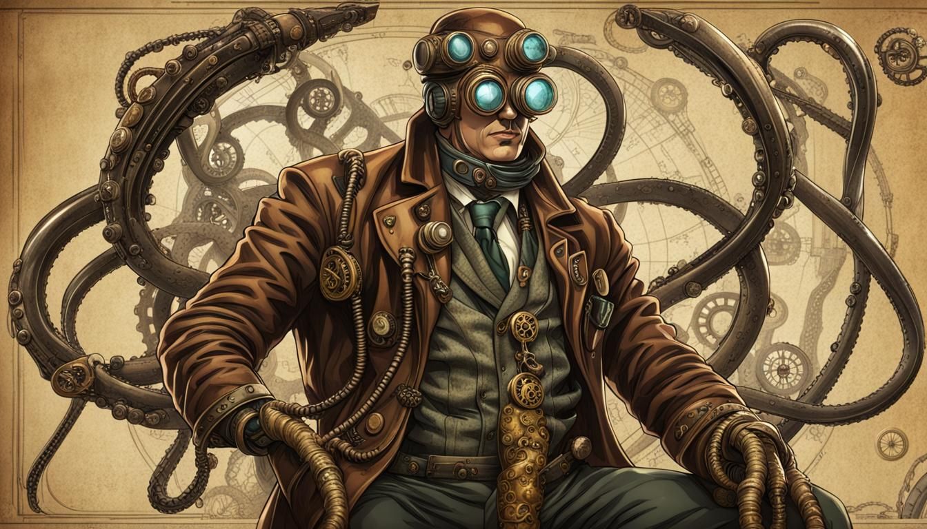 Steampunk Doctor Octopus with Mechanical Arms
