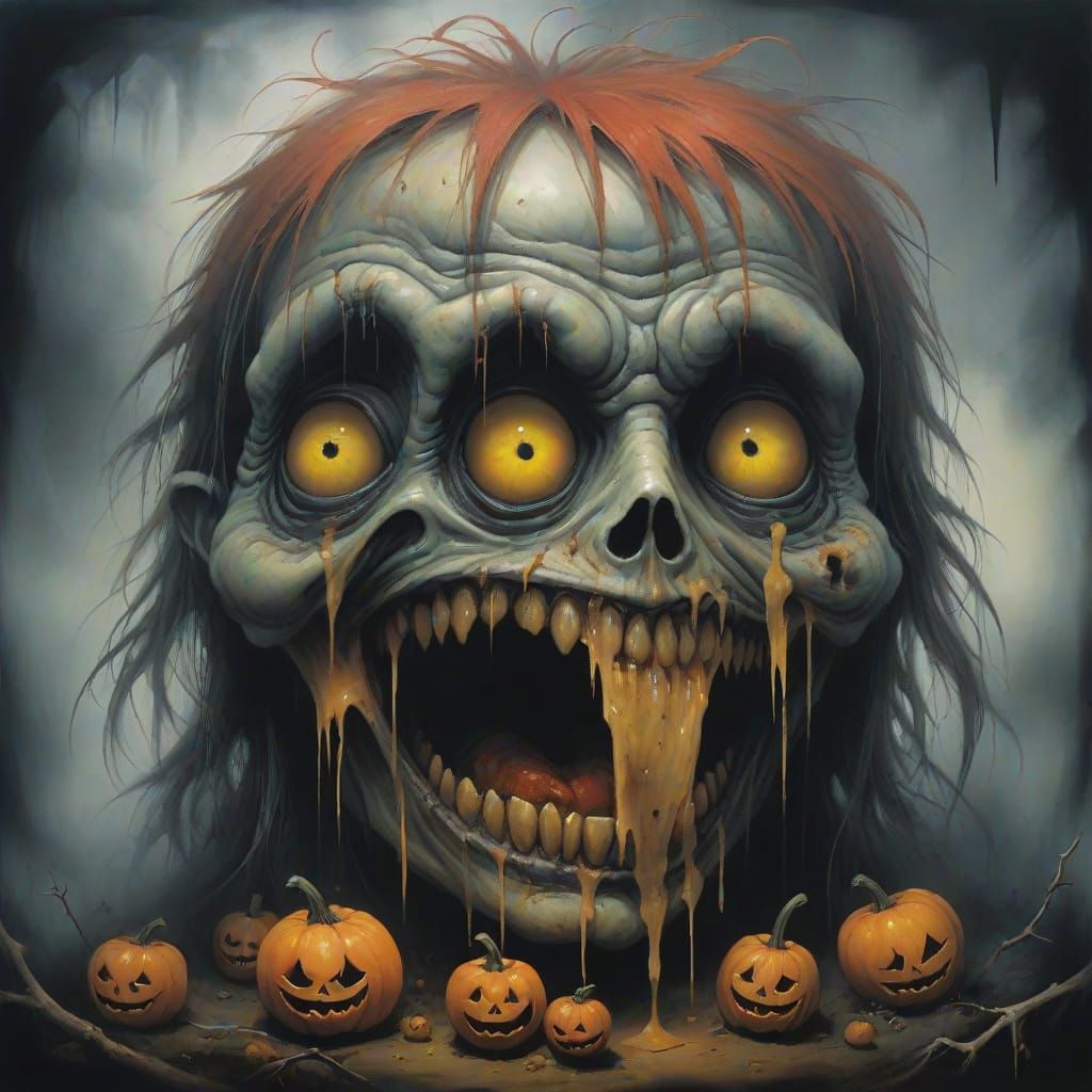 Terrifying Portrait in the Style of Stephen Gammell