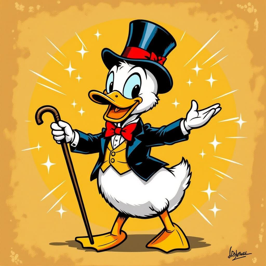 Dancing Duckling in Vintage Glamour Style