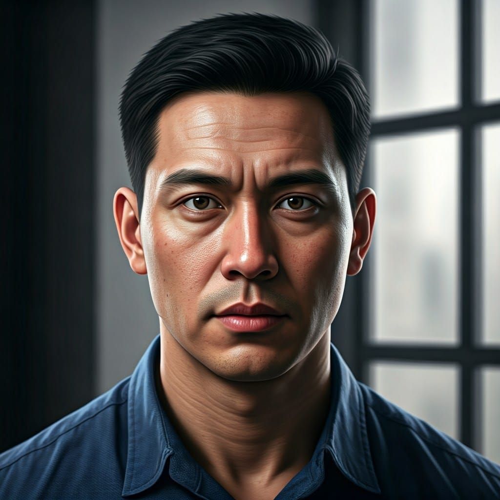 Realistic Portrait of a Man in Natural Sunlight