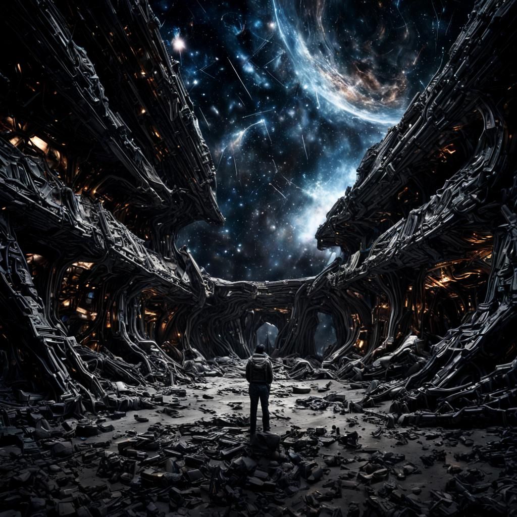 Cosmic Galactic Figure in Hyperrealism