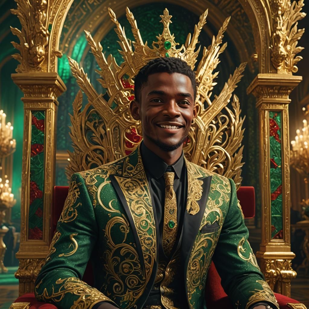 Golden Throne Room Portrait in Fantasy Art Style