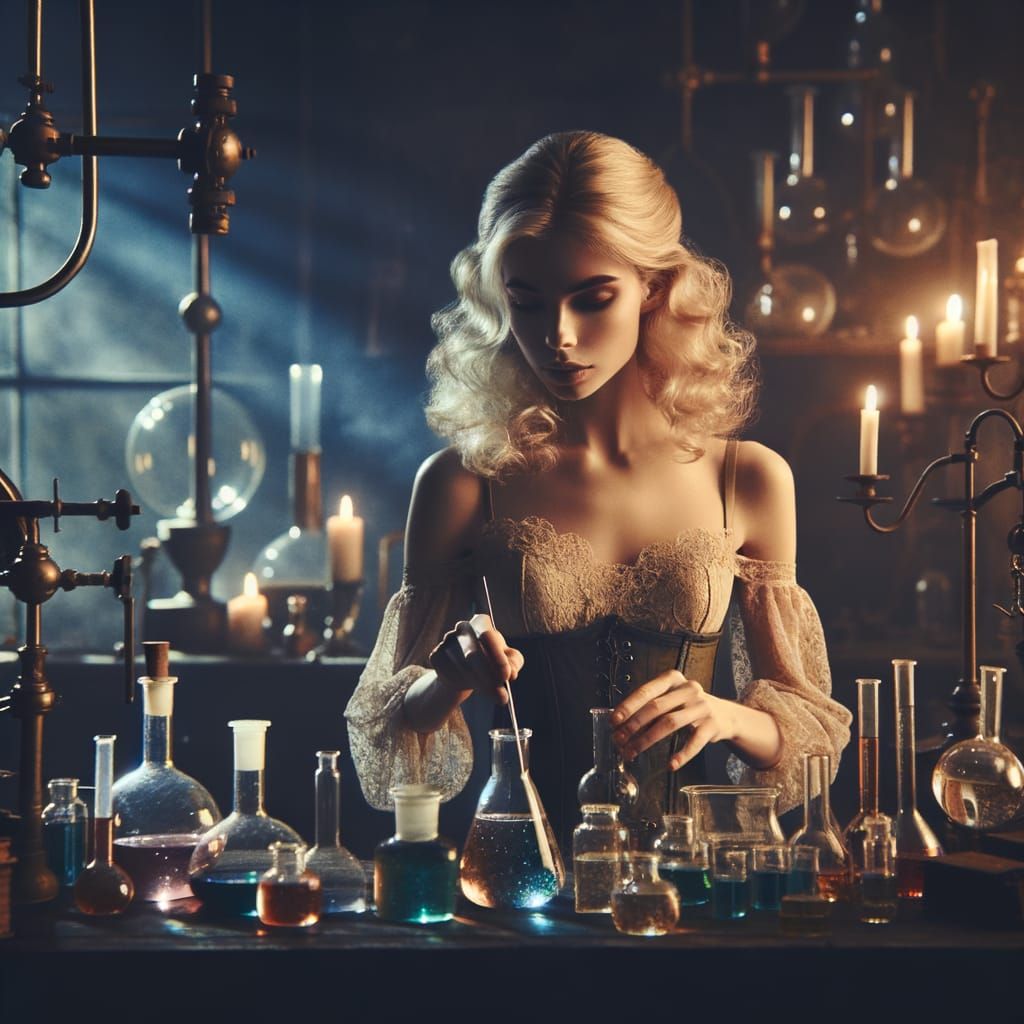 Enchanting Alchemist Studio in Cinematic Style