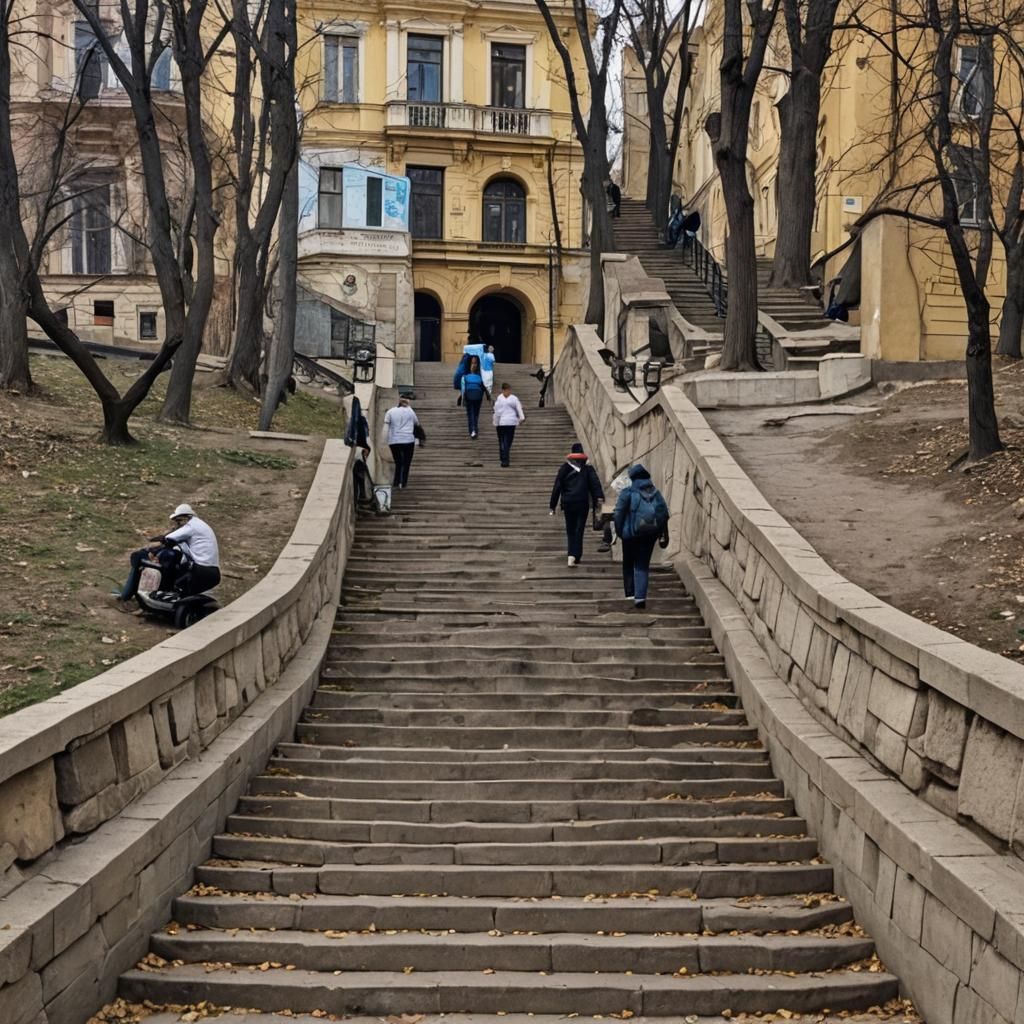 The Potemkin Stairs, Odessa: AI Rendition