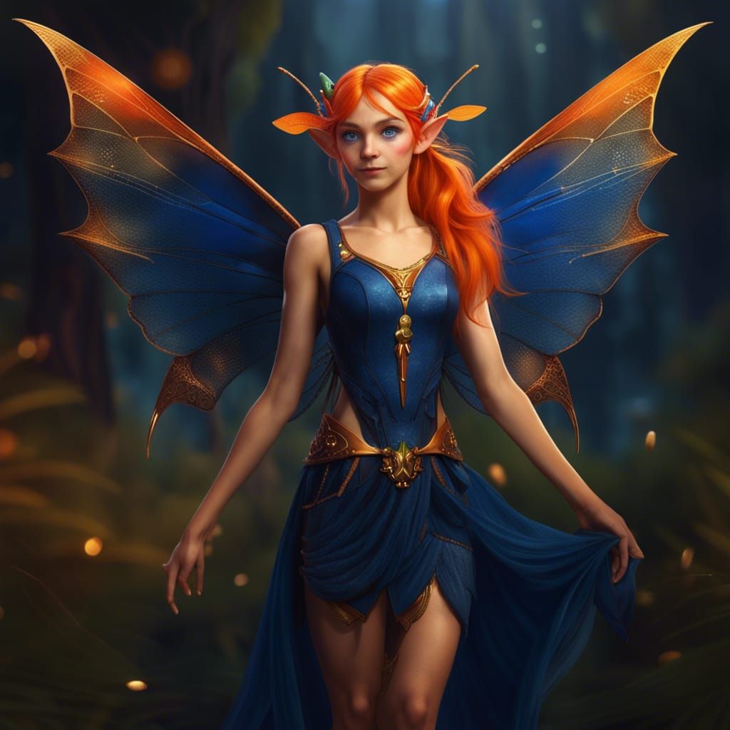 Fantasy Pixie with Dragonfly Wings in 8K