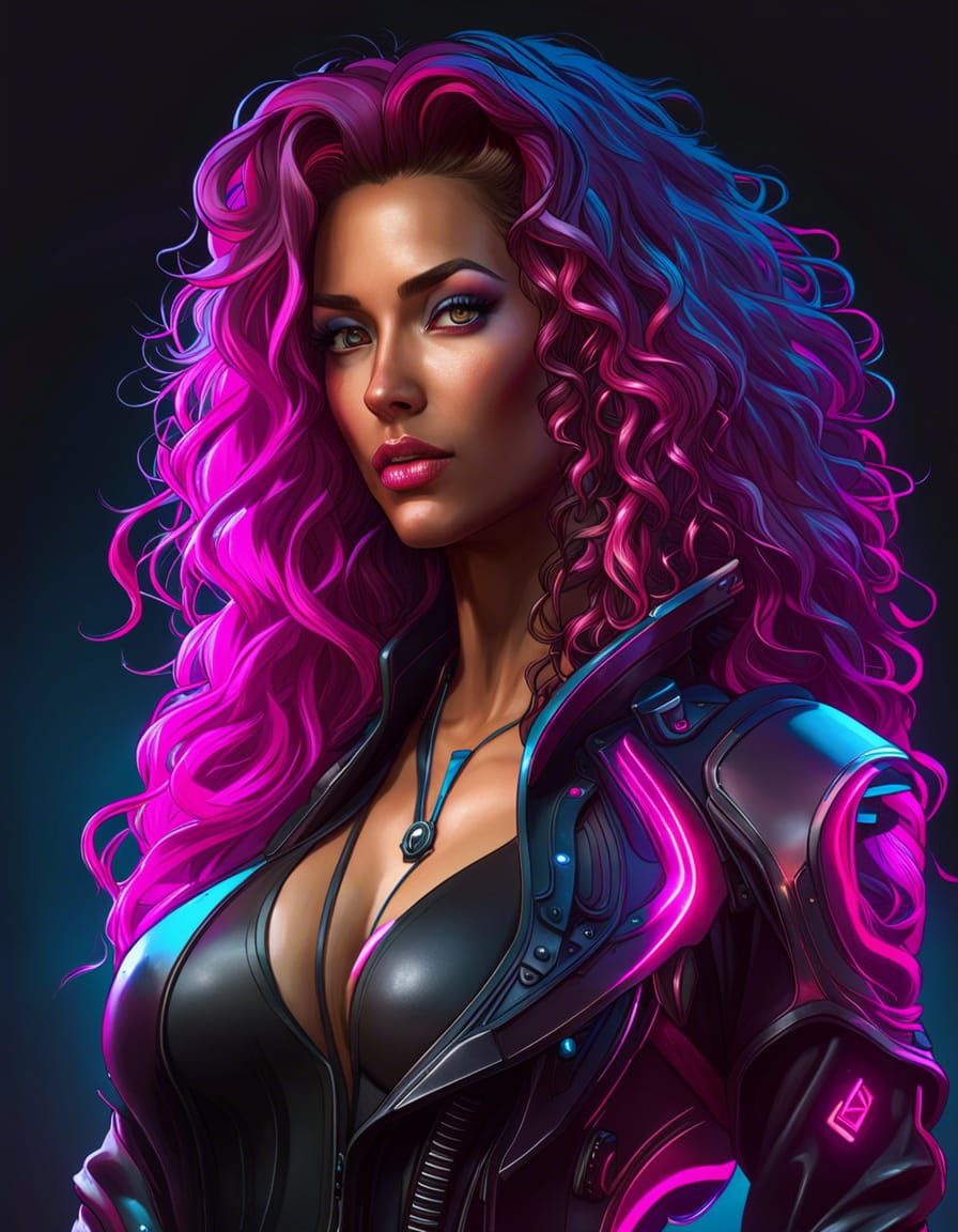 Cyberpunk Woman Portrait in Hyperdetailed Style