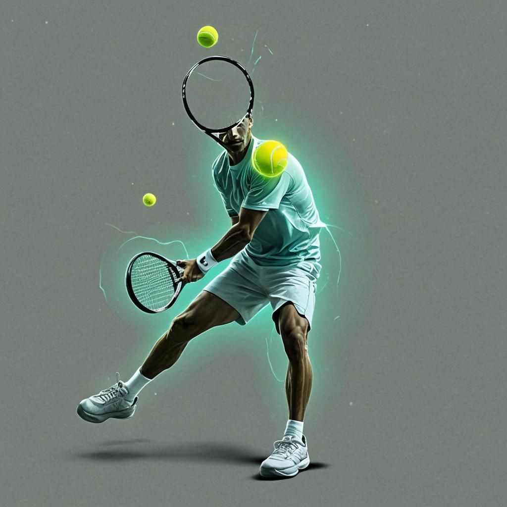 Tennis Player's Hand Transforms into Racquet