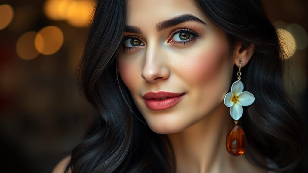 Dreamy Close-Up Portrait of a Beautiful Woman