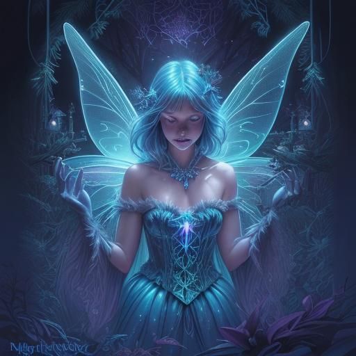 Bioluminescent Fairy-Tale Christmas in Comic Book Style