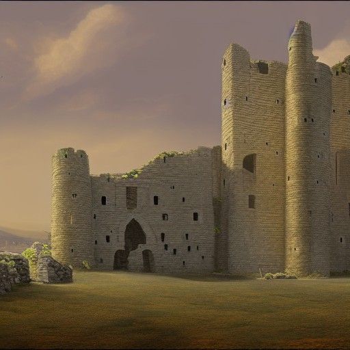 Medieval Castle Ruins with a Princess: Matte Painting