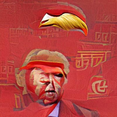Donald Trump in Communist Propaganda Art Style
