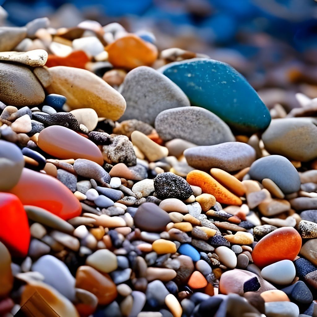 Colorful Rocks on Pebble Beach: Hyperdetailed Photo