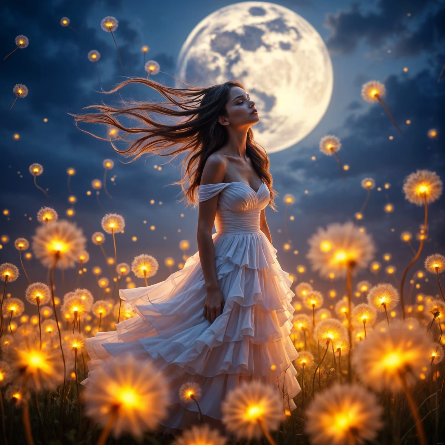 Ethereal Beauty Under the Moonlit Night