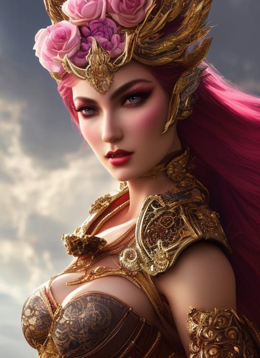 Elf Woman in Voodoo Makeup, Digital Art