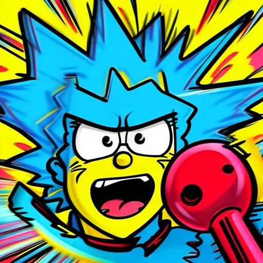 Shocked Bart Simpson in Vibrant Digital Art
