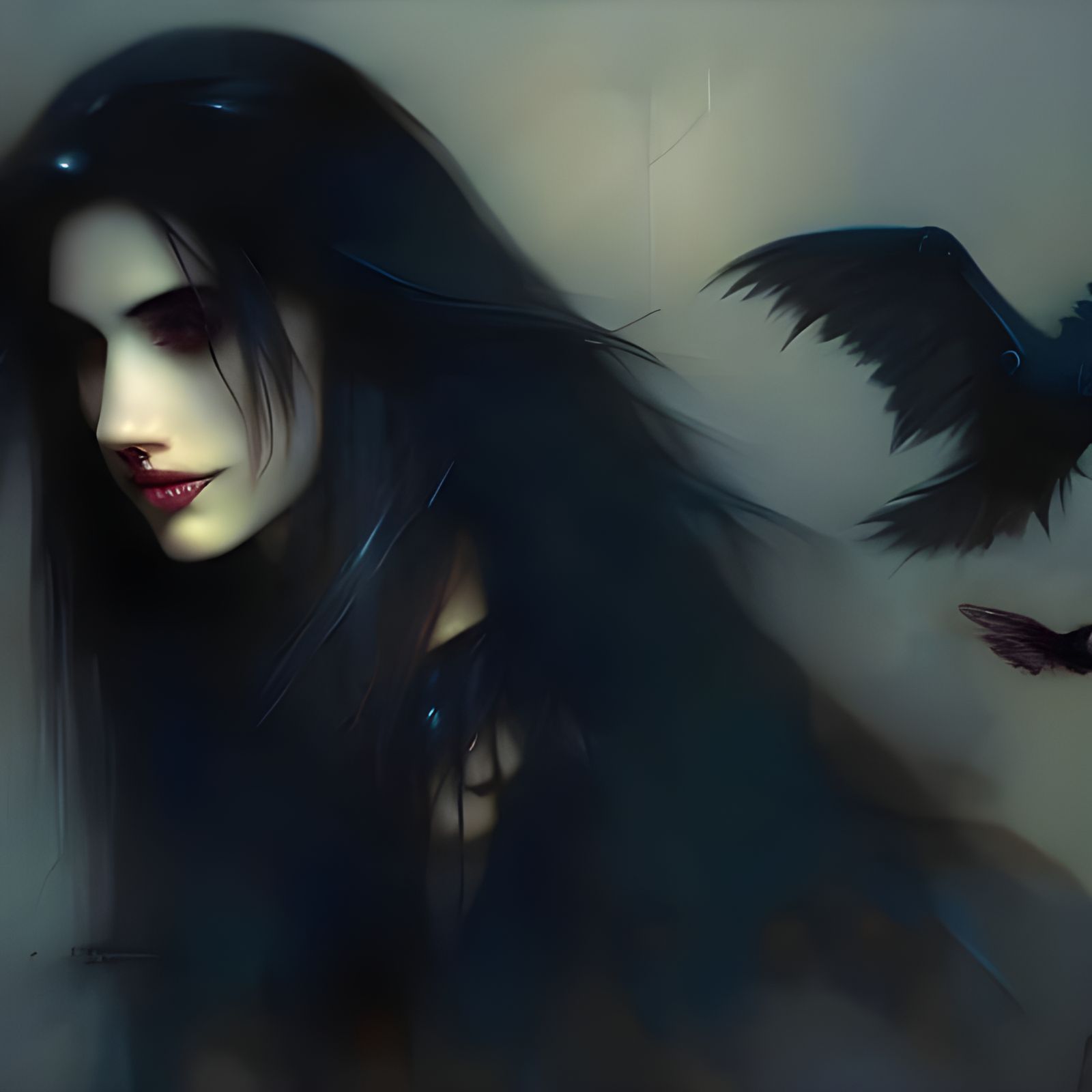 The Morrigan with Ravens: Photorealistic Masterpiece