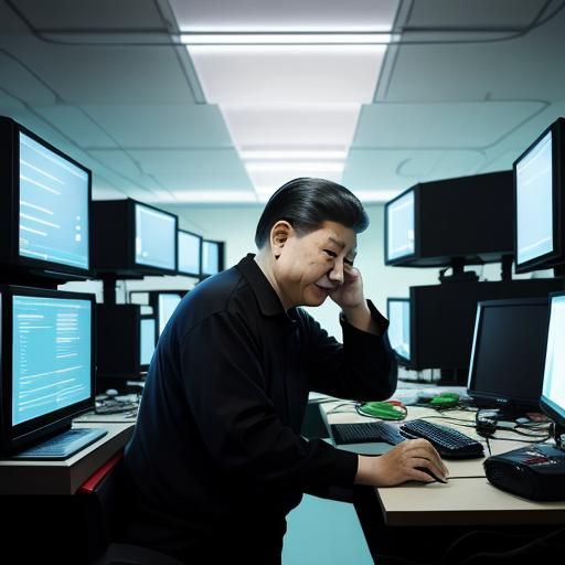 Xi Jinping as Computer Hacker: Realistic AI Art
