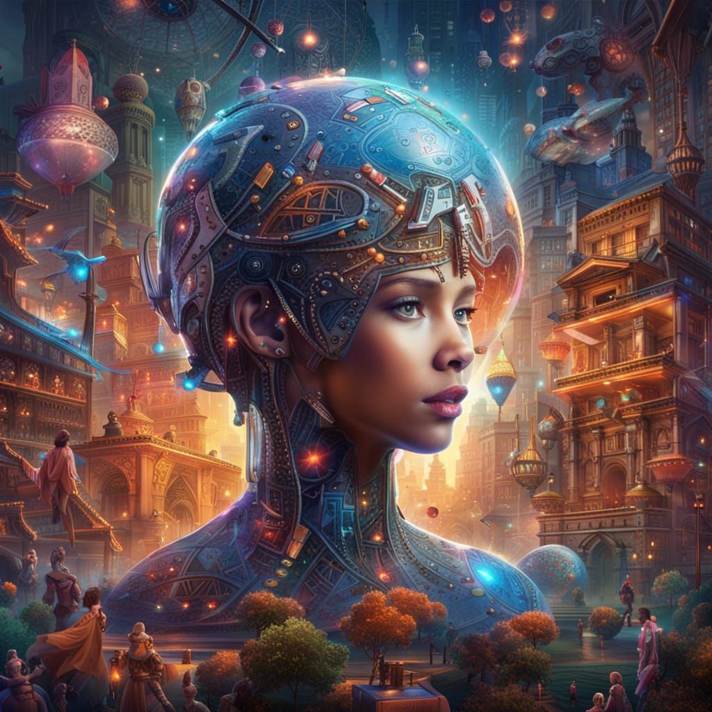 AI Ethics in Education: Detailed Matte Painting