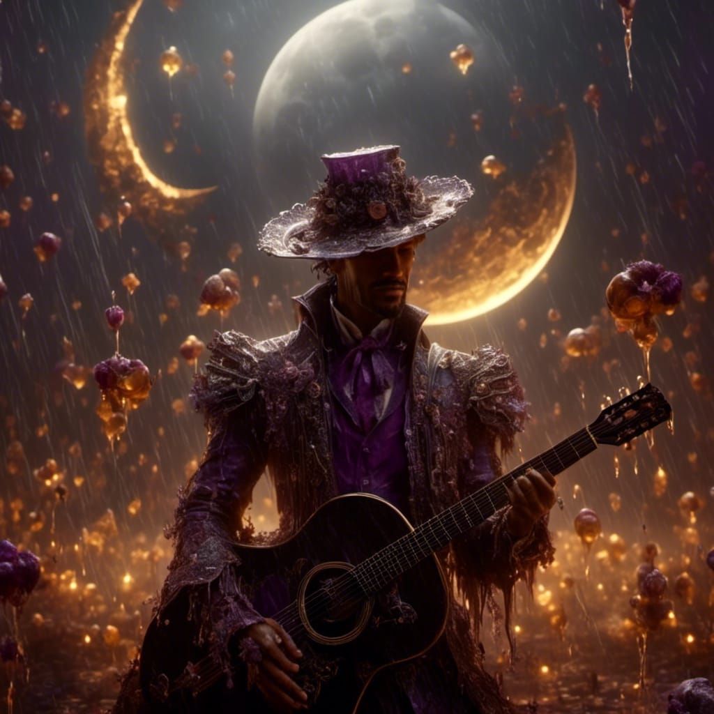 Prince in Purple Rain: Detailed Fantasy Art