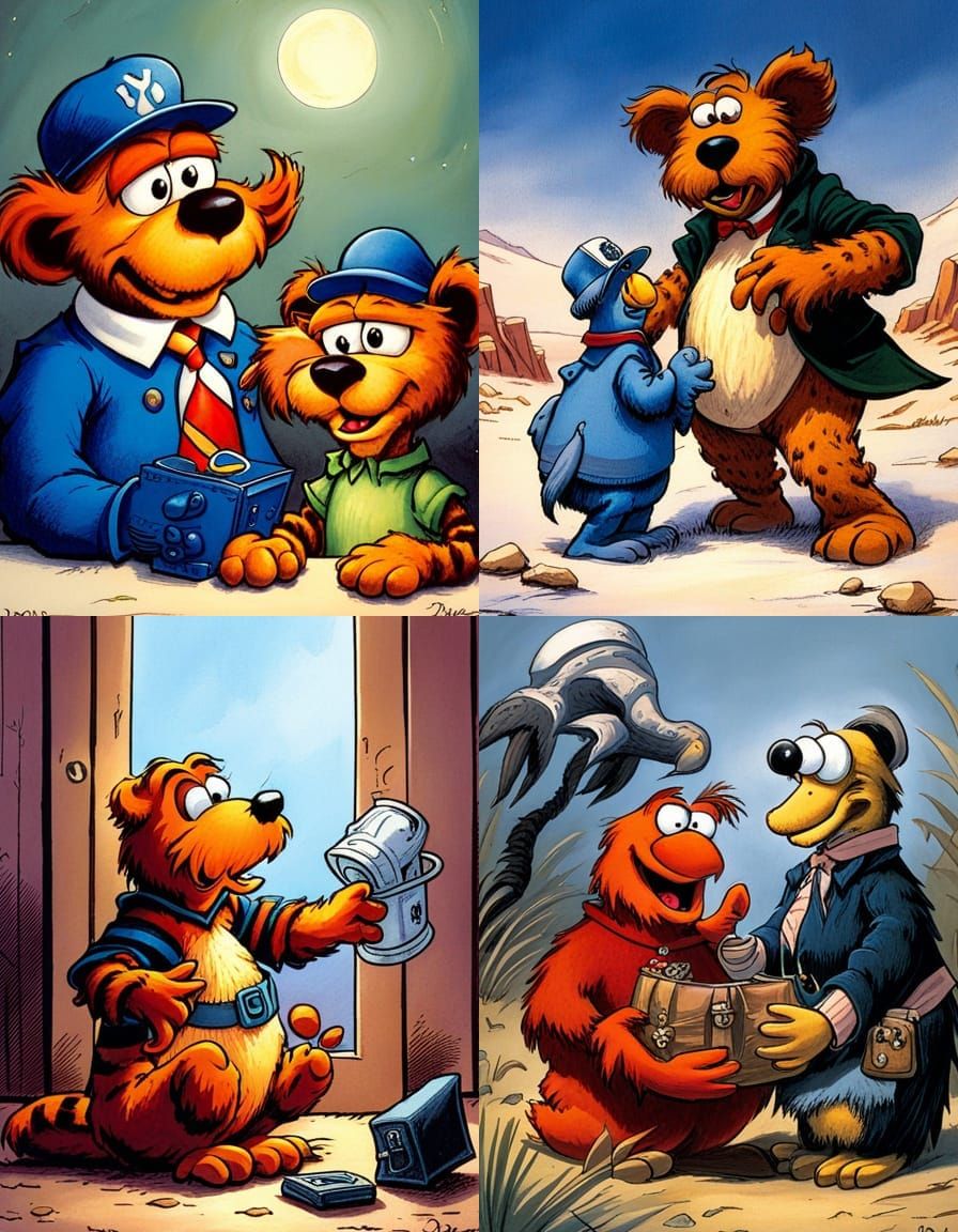 Cartoon Cat in Comic Strip Style