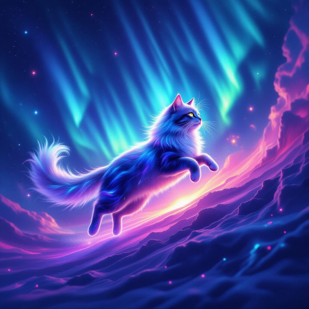 Spectral Cat Leaping Through Cosmic Aurora Landscape