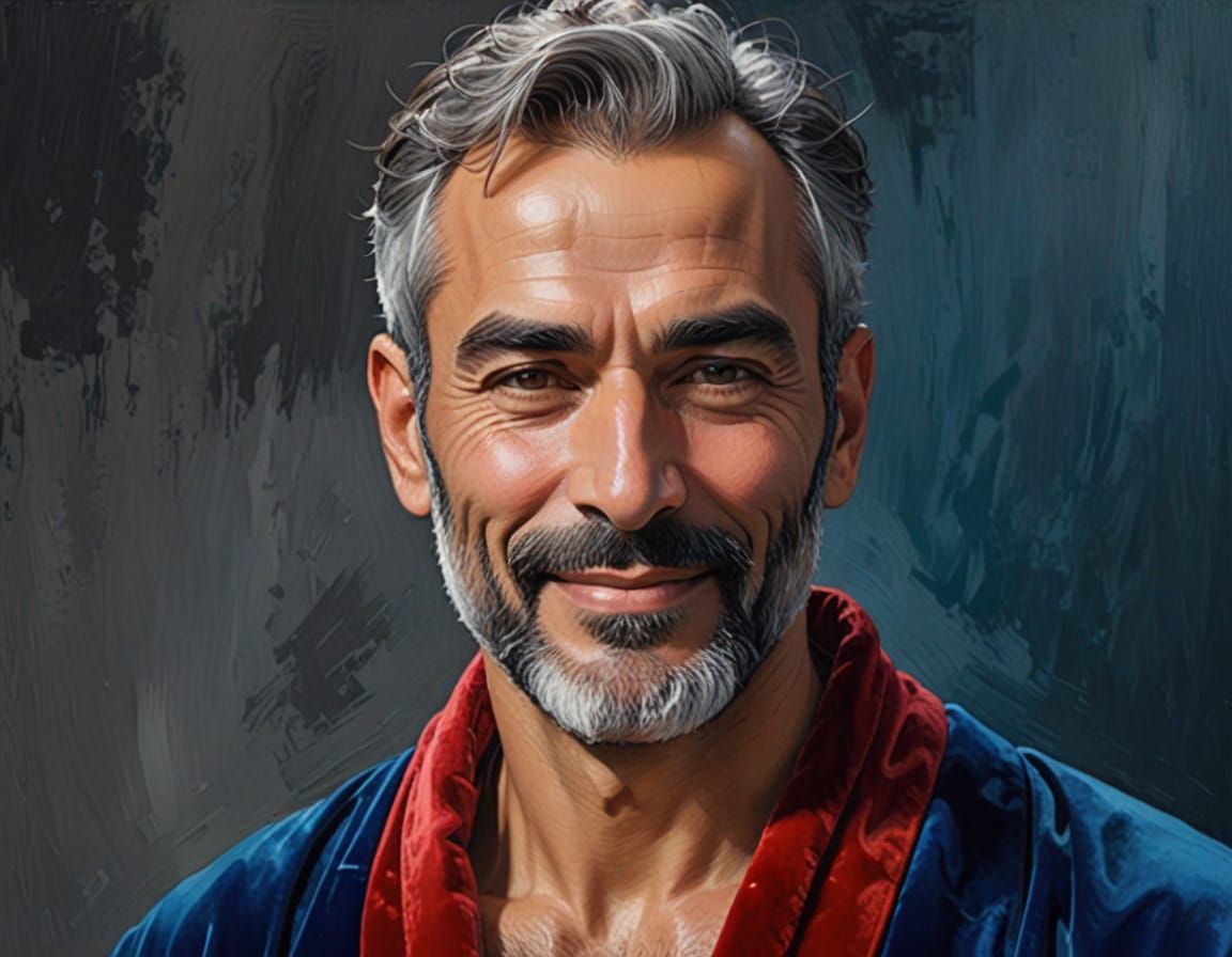 Turkish Sultan in Velvet Robe