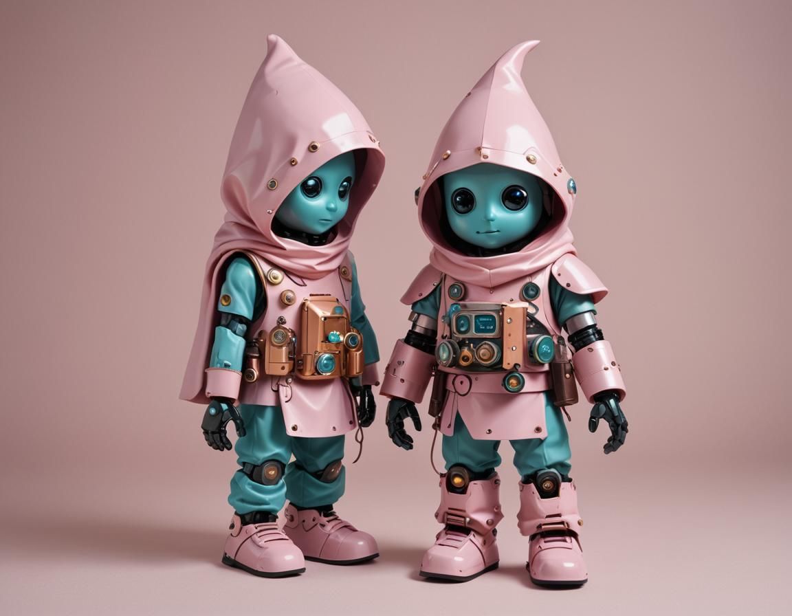 Gnome Robot Relaxing in Park: 3D Digital Art