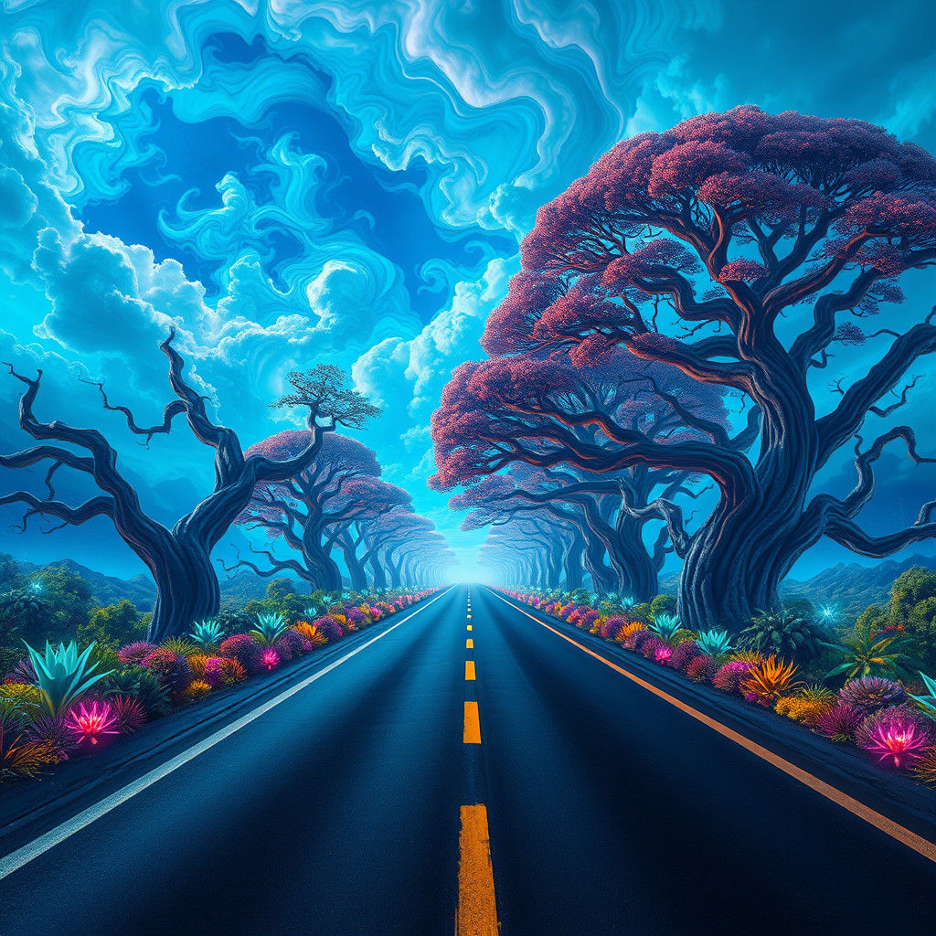 Fantasy Highway to the Horizon in 8k