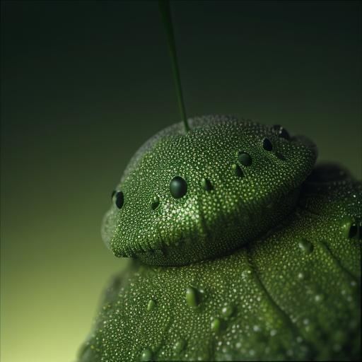 Horrific Green Alien Cocoon in Macro Photography