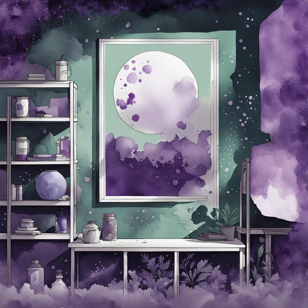 Minimalist Comic Book Poster on Celadon Wall