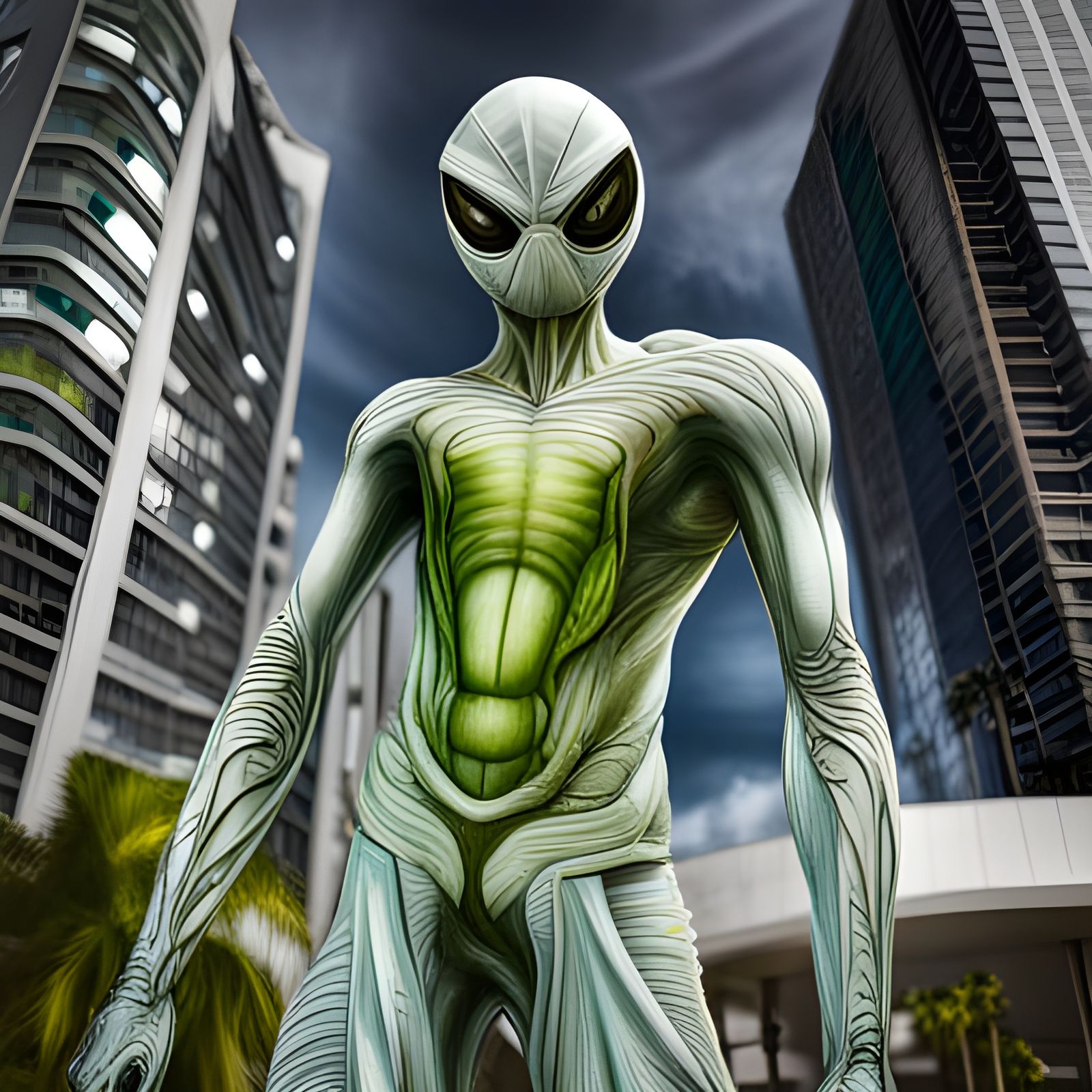 Alien Spider Creature on Miami Beach: Photorealistic Renderi...