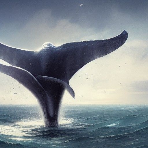 Sinister Flying Whale, Dark Fantasy Art